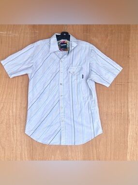 Billabong Light Blue Short-Sleeve Stripe Button-Down Shirt